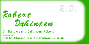 robert dahinten business card